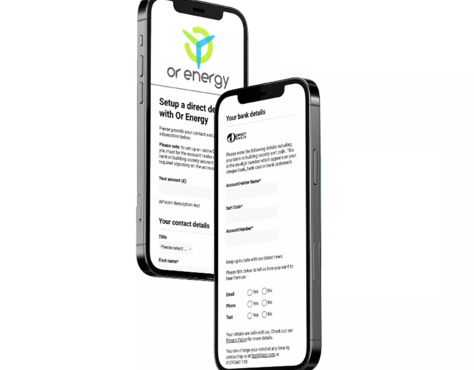 Direct Debit Phone White Background