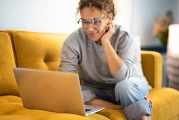 Woman setting up Direct Debit