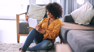 Woman paying on her phone